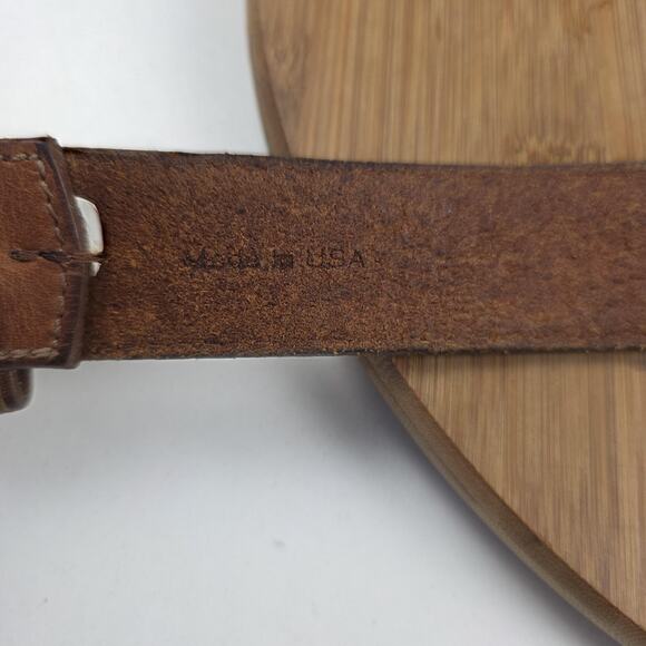 Allen Edmonds Belt Mens 32 Brown Leather Handcrafted Made in USA Dress Casual - Picture 4 of 14